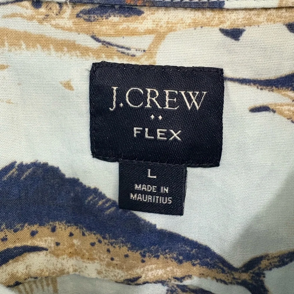 J. Crew Flex Light Blue Marlin Print Men’s Shirt